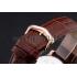 Cartier Rotonde Date Black Dial Rose Gold Case Brown Leather Strap