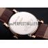 Cartier Rotonde Date Black Dial Rose Gold Case Brown Leather Strap