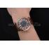 Cartier Rotonde Date Black Dial Rose Gold Case Brown Leather Strap