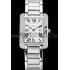 Cartier Tank Anglaise 30mm White Dial Diamonds Steel Case Stainless Steel Bracelet