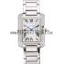 Cartier Tank Anglaise 30mm White Dial Diamonds Steel Case Stainless Steel Bracelet