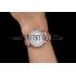 Replica Cartier Ronde White Dial Diamond Bezel Stainless Steel Case Pink Leather Strap