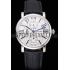 Cartier Ronde Second Time Zone White Dial Stainless Steel Case Black Leather Strap  622798