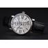 Cartier Ronde Second Time Zone White Dial Stainless Steel Case Black Leather Strap  622798