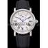 Cartier Rotonde White Dial Stainless Steel Case Black Leather Strap  622757