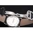 Cartier Rotonde White Dial Stainless Steel Case Black Leather Strap  622757