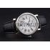 Cartier Rotonde White Dial Stainless Steel Case Black Leather Strap  622757