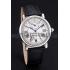 Cartier Rotonde White Dial Stainless Steel Case Black Leather Strap  622757