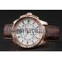 Cartier Calibre De Cartier Small Seconds White Dial Rose Gold Case Brown Leather Strap