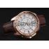 Cartier Calibre De Cartier Small Seconds White Dial Rose Gold Case Brown Leather Strap