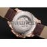 Cartier Calibre De Cartier Small Seconds White Dial Rose Gold Case Brown Leather Strap