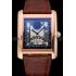 Cheap Cartier Tank Black Dial Rose Gold Case Brown Leather Strap  622765