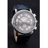 Cartier Rotonde Chronograph Black And White Dial Stainless Steel Case Blue Leather Strap