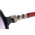 Cheap Cartier Golden Diamond Detail Black Frame Red Temples Sunglasses 308283