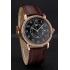 Replica Cartier Ronde Solo Black Dial Diamond Bezel Rose Gold Case Brown Leather Strap