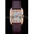 Cartier Tank Anglaise 30mm White Dial Gold Case Purple Leather Bracelet