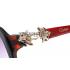 Replica Cartier Golden Finish Logo Detail Black And Red Frame Sunglasses 308273