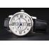 Cheap Swiss Cartier Rotonde Solo White Dial Silver Case Black Leather Strap