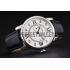 Cheap Swiss Cartier Rotonde Solo White Dial Silver Case Black Leather Strap