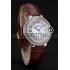 Swiss Cartier Ballon Bleu 46 MM Diamond Dial  Diamond Case Brown Leather Bracelet 1453895 Replica