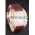 Cheap Swiss Cartier Santos Rose Gold Bezel with Diamonds and Brown Leather Strap sct43  621527