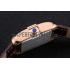 Cartier Tank Anglaise White Tiger Dial Gold Case Purple Leather Bracelet Replica