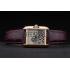 Cartier Tank Anglaise White Tiger Dial Gold Case Purple Leather Bracelet Replica