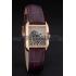 Cartier Tank Anglaise White Tiger Dial Gold Case Purple Leather Bracelet Replica