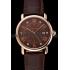 Cartier Ronde Solo Brown Dial Diamond Hour Marks Rose Gold Case Brown Leather Strap