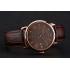 Cartier Ronde Solo Brown Dial Diamond Hour Marks Rose Gold Case Brown Leather Strap