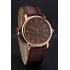 Cartier Ronde Solo Brown Dial Diamond Hour Marks Rose Gold Case Brown Leather Strap