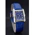 Cartier Tank MC Stainless Steel Case Blue Dial Blue Leather Strap   622178