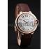 Cheap Swiss Ballon Blue De Cartier Gold Case White Dial Roman Numerals Brown Leather Bracelet   622651