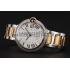 Swiss Cartier Ballon Bleu Two Timezone White Dial Diamond Case Gold And Silver Bracelet 1453876