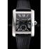 Swiss Cartier Tank MC Black Dial Stainless Steel Case Black Leather Strap Replica