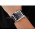 Swiss Cartier Tank MC Black Dial Stainless Steel Case Black Leather Strap Replica