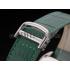 Cartier Tank Anglaise 36mm White Dial Diamonds Steel Case Green Leather Bracelet