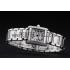 Cartier Tank Anglaise 20mm White Dial Diamonds Steel Case Stainless Steel Bracelet