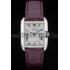 Cartier Tank Anglaise 30mm White Dial Stainless Steel Case Purple Leather Bracelet