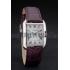 Cartier Tank Anglaise 30mm White Dial Stainless Steel Case Purple Leather Bracelet