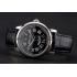 Swiss Cartier Rotonde Annual Calendar Black Dial Stainless Steel Case Black Leather Strap