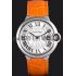 Cartier Ballon Bleu Silver Bezel with White Dial and Orange Leather Band  621550