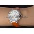 Cartier Ballon Bleu Silver Bezel with White Dial and Orange Leather Band  621550