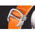 Cartier Ballon Bleu Silver Bezel with White Dial and Orange Leather Band  621550