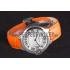 Cartier Ballon Bleu Silver Bezel with White Dial and Orange Leather Band  621550