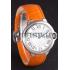 Cartier Ballon Bleu Silver Bezel with White Dial and Orange Leather Band  621550