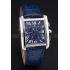 Cartier Tank MC Blue Dial Stainless Steel Case Blue Leather Bracelet  622691