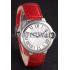 Cartier Ballon Bleu Silver Bezel with White Dial Red Leather Band  621551