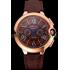 Replica Cartier Ballon Bleu Brown Dial Gold Case Brown Leather Strap