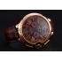 Replica Cartier Ballon Bleu Brown Dial Gold Case Brown Leather Strap